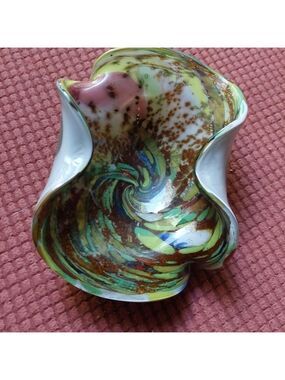 Vintage* Murano Ribbon Candy Dish